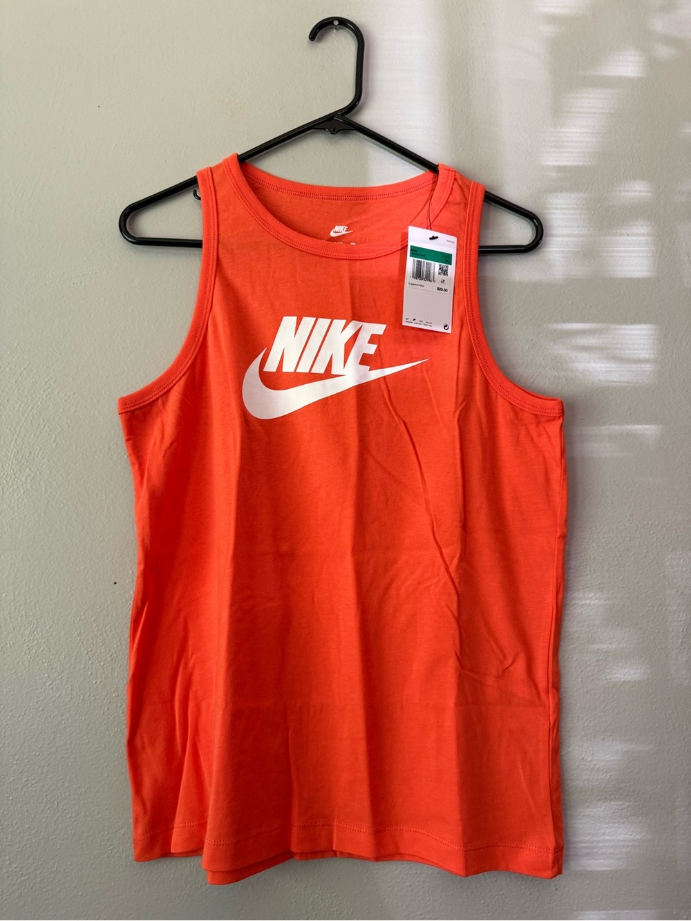 Nike Kids Orange Tank Top with White Swoosh Logo